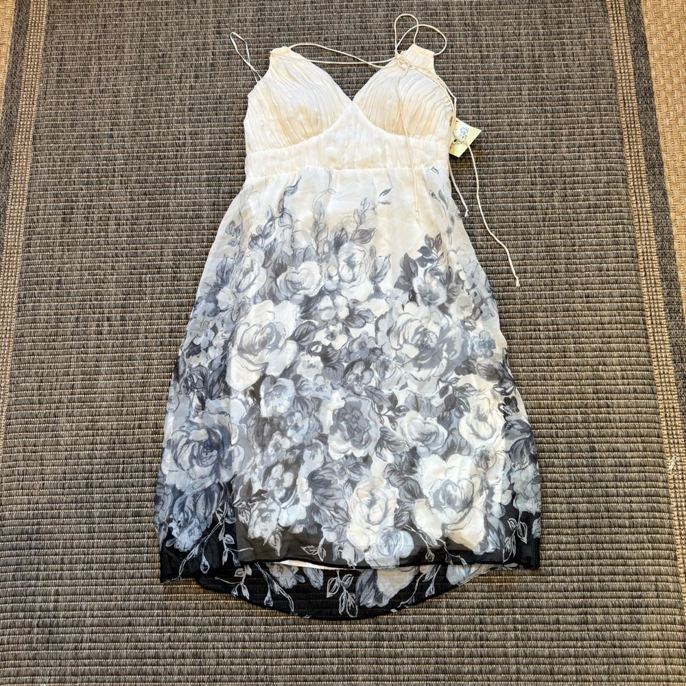 Signature by Sangria Black and White Floral Mini Dress